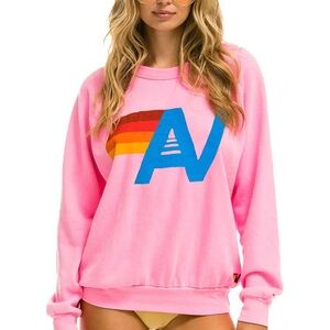 Aviator Nation Pink Oversized Graphic Hoodie
